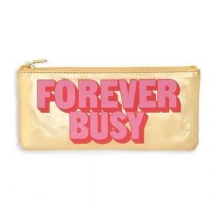 NWT Ban.Do Pencil Pouch (Metallic “Forever Busy”)